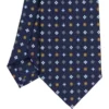 CRAVATTA SARTORIALE CLASSICA IN SETA BLU SCURO Microfantasia fiore