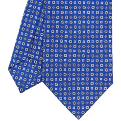 CRAVATTA SARTORIALE CLASSICA IN SETA BLUETTE Microfantasia fiore