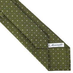 CRAVATTA SARTORIALE CLASSICA IN SETA VERDE OLIVA Microfantasia fiore