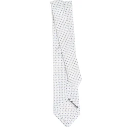 CRAVATTA SARTORIALE CLASSICA IN SETA BIANCO Microfantasia fiore