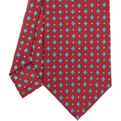 CRAVATTA SARTORIALE CLASSICA IN SETA BORDEAUX Microfantasia fiore