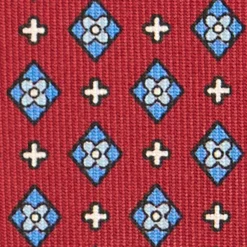 CRAVATTA SARTORIALE CLASSICA IN SETA BORDEAUX Microfantasia fiore