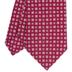 CRAVATTA SARTORIALE CLASSICA IN SETA FUCSIA Microfantasia fiore