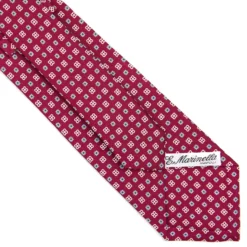 CRAVATTA SARTORIALE CLASSICA IN SETA FUCSIA Microfantasia fiore