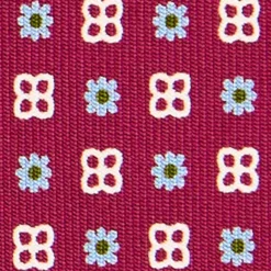 CRAVATTA SARTORIALE CLASSICA IN SETA FUCSIA Microfantasia fiore