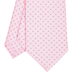 CRAVATTA SARTORIALE CLASSICA IN SETA ROSA Microfantasia fiore