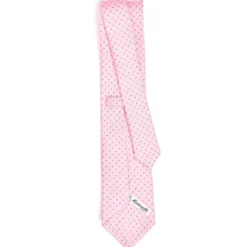 CRAVATTA SARTORIALE CLASSICA IN SETA ROSA Microfantasia fiore