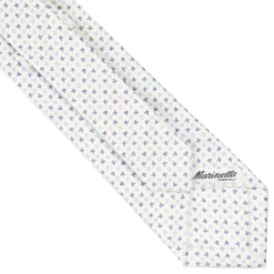 CRAVATTA SARTORIALE CLASSICA IN SETA BIANCA Microfantasia fiore