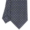 CRAVATTA SARTORIALE CLASSICA IN SETA BLU SCURO Microfantasia fiore