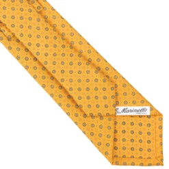 CRAVATTA SARTORIALE CLASSICA IN SETA GIALLA Microfantasia fiore