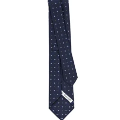 CRAVATTA SARTORIALE CLASSICA IN SETA BLU SCURO Microfantasia fiore