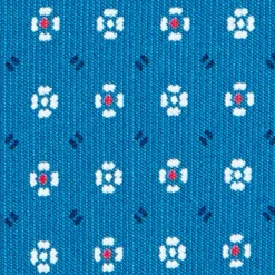 CRAVATTA SARTORIALE CLASSICA IN SETA BLU MEDIO Microfantasia fiore