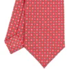 CRAVATTA SARTORIALE CLASSICA IN SETA ROSSA Microfantasia fiore