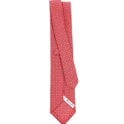 CRAVATTA SARTORIALE CLASSICA IN SETA ROSSA Microfantasia fiore