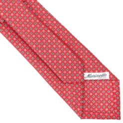 CRAVATTA SARTORIALE CLASSICA IN SETA ROSSA Microfantasia fiore