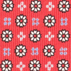 CRAVATTA SARTORIALE CLASSICA IN SETA ROSSA Microfantasia fiore