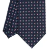 CRAVATTA SARTORIALE CLASSICA IN SETA BLU SCURO Microfantasia fiore