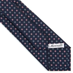 CRAVATTA SARTORIALE CLASSICA IN SETA BLU SCURO Microfantasia fiore