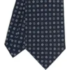 CRAVATTA SARTORIALE CLASSICA IN SETA BLU SCURO Microfantasia fiore