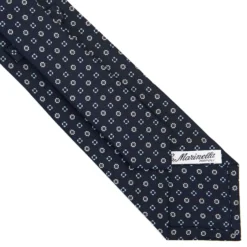 CRAVATTA SARTORIALE CLASSICA IN SETA BLU SCURO Microfantasia fiore
