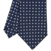 CRAVATTA SARTORIALE CLASSICA IN SETA BLU SCURO Microfantasia fiore