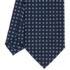 CRAVATTA SARTORIALE CLASSICA IN SETA BLU SCURO Microfantasia fiore