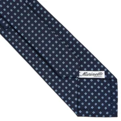 CRAVATTA SARTORIALE CLASSICA IN SETA BLU SCURO Microfantasia fiore