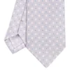 CRAVATTA SARTORIALE CLASSICA IN SETA GRIGIO CHIARO Microfantasia fiore
