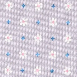 CRAVATTA SARTORIALE CLASSICA IN SETA GRIGIO CHIARO Microfantasia fiore