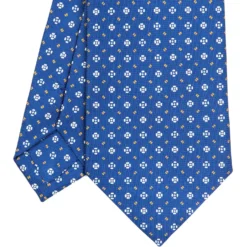 CRAVATTA SARTORIALE CLASSICA IN SETA BLU Microfantasia fiore