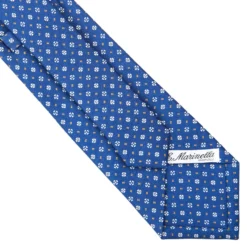 CRAVATTA SARTORIALE CLASSICA IN SETA BLU Microfantasia fiore