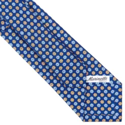 CRAVATTA SARTORIALE CLASSICA IN SETA BLU Microfantasia fiore