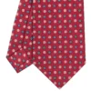 CRAVATTA SARTORIALE CLASSICA IN SETA BORDEAUX Microfantasia fiore