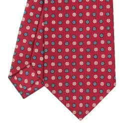 CRAVATTA SARTORIALE CLASSICA IN SETA BORDEAUX Microfantasia fiore