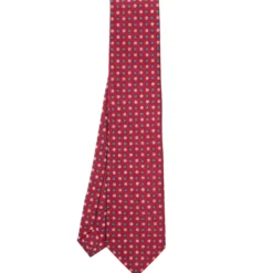 CRAVATTA SARTORIALE CLASSICA IN SETA BORDEAUX Microfantasia fiore