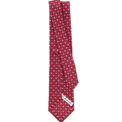 CRAVATTA SARTORIALE CLASSICA IN SETA BORDEAUX Microfantasia fiore