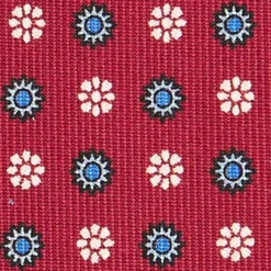 CRAVATTA SARTORIALE CLASSICA IN SETA BORDEAUX Microfantasia fiore