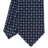 CRAVATTA SARTORIALE CLASSICA IN SETA BLU SCURO Microfantasia fiore