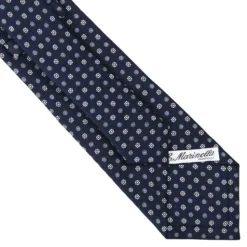 CRAVATTA SARTORIALE CLASSICA IN SETA BLU SCURO Microfantasia fiore
