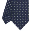 CRAVATTA SARTORIALE CLASSICA IN SETA BLU SCURO Microfantasia fiore