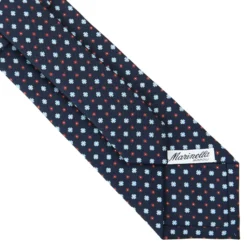 CRAVATTA SARTORIALE CLASSICA IN SETA BLU SCURO Microfantasia fiore