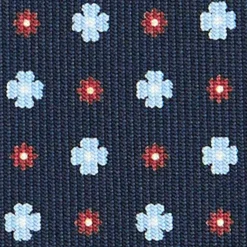 CRAVATTA SARTORIALE CLASSICA IN SETA BLU SCURO Microfantasia fiore