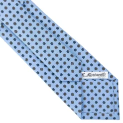 CRAVATTA SARTORIALE CLASSICA IN SETA AZZURRA Microfantasia fiore