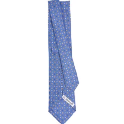 CRAVATTA SARTORIALE CLASSICA IN SETA AZZURRO POLVERE Microfantasia fiore