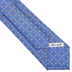 CRAVATTA SARTORIALE CLASSICA IN SETA AZZURRO POLVERE Microfantasia fiore