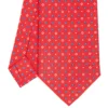 CRAVATTA SARTORIALE CLASSICA IN SETA ROSSA Microfantasia fiore