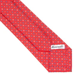 CRAVATTA SARTORIALE CLASSICA IN SETA ROSSA Microfantasia fiore