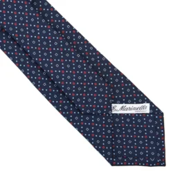 CRAVATTA SARTORIALE CLASSICA IN SETA BLU SCURO Microfantasia fiore
