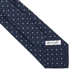 CRAVATTA SARTORIALE CLASSICA IN SETA BLU SCURO Microfantasia fiore