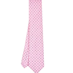 CRAVATTA SARTORIALE CLASSICA IN SETA ROSA Microfantasia fiore